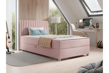 Veyran Sängpaket Kontinentalsäng med Förvaring 120x200 cm - Rosa - Möbler - Säng - Kontinentalsäng