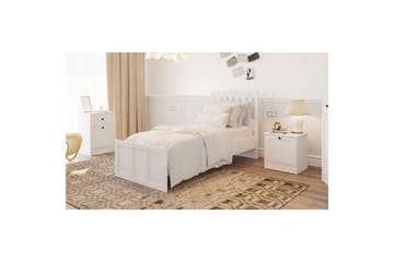Vyric Sängram 90x190 cm i Målat Trä med Sänggavel - Vit - Möbler - Säng - Sängram & sängstomme
