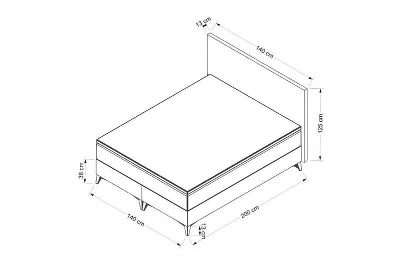Yonel Komplett Sängpaket 140x200 cm - Svart - Möbler - Säng - Komplett sängpaket