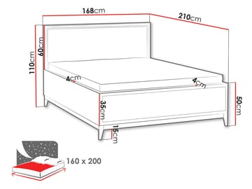 Zeylor Sängram 160x200 cm - Beige - Möbler - Säng - Säng med förvaring
