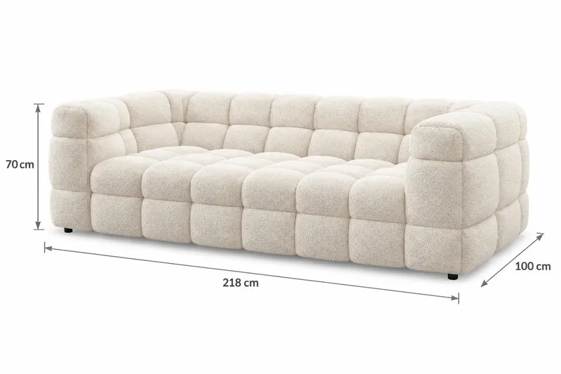 Elise 3-sits Bubblig Soffa - Beige - Möbler - Soffa - 3 sits soffa