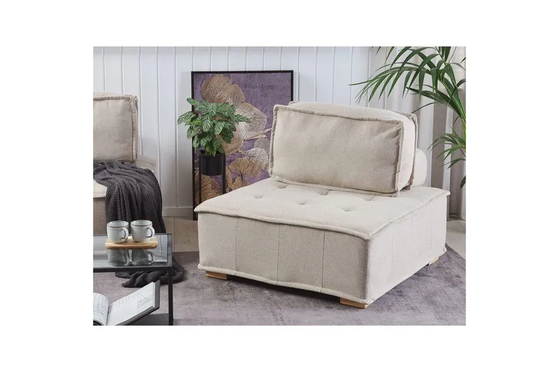 1-sitssoffa Tibro Beige, ljust trä - Beige, ljust trä - Möbler - Soffa - Modulsoffa - Mittmodul