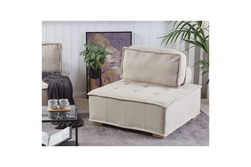 1-sitssoffa Tibro Beige, ljust trä - Beige, ljust trä - Möbler - Soffa - Modulsoffa - Mittmodul