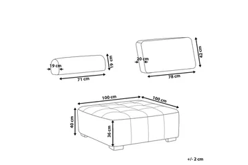 1-sitssoffa Tibro Beige, ljust trä - Beige, ljust trä - Möbler - Soffa - Modulsoffa - Mittmodul
