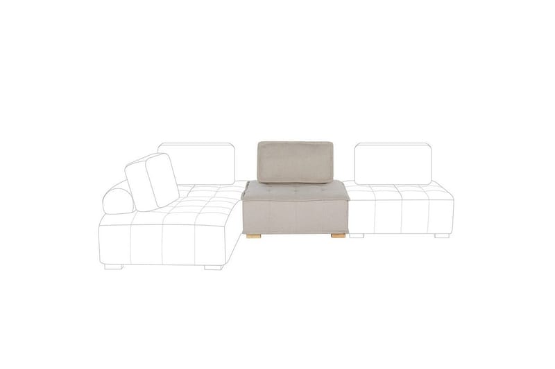 1-sitssoffa Tibro Beige, ljust trä - Beige, ljust trä - Möbler - Soffa - Modulsoffa - Mittmodul