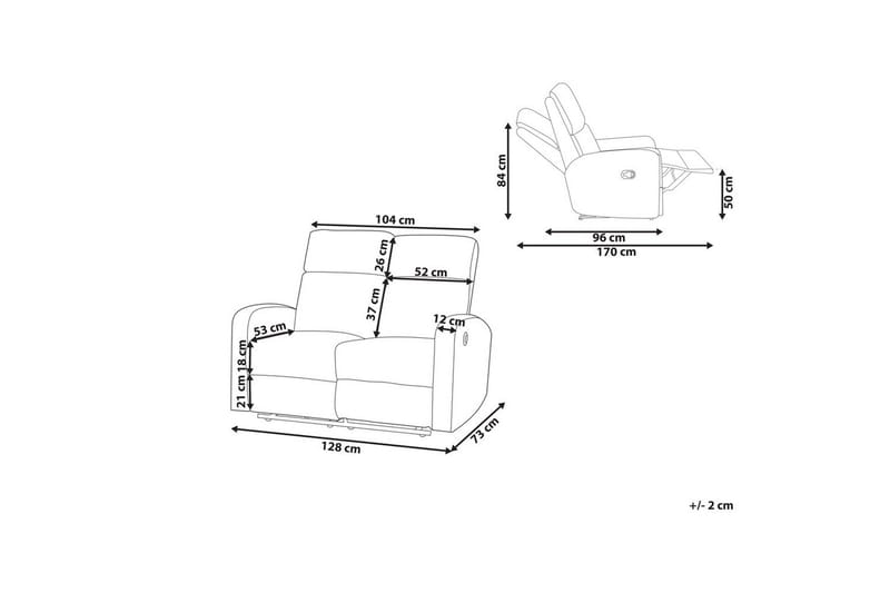 2-sits Reclinersoffa manuell Verdal Vit - Vit - Möbler - Soffa - Biosoffa & reclinersoffa