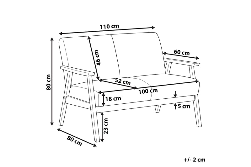 2-sits Soffa Atterup - Grå - 2 sits soffa