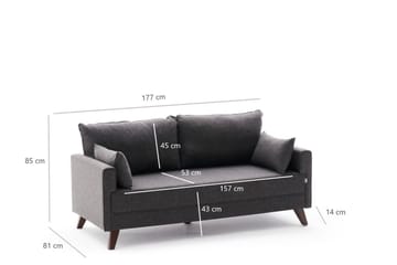 2-sits Soffa Burundi - Antracit/Natur - Möbler - Soffa - 2 sits soffa