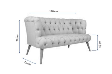 2-sits Soffa Kiroli - Gul/Natur - Möbler - Soffa - 2 sits soffa