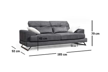 2-Sits Soffa Marcinda - Svart - Möbler - Soffa - 2 sits soffa
