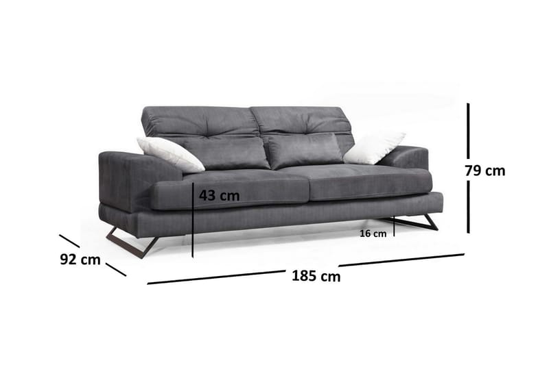 2-Sits Soffa Marcinda - Svart - Möbler - Soffa - 2 sits soffa
