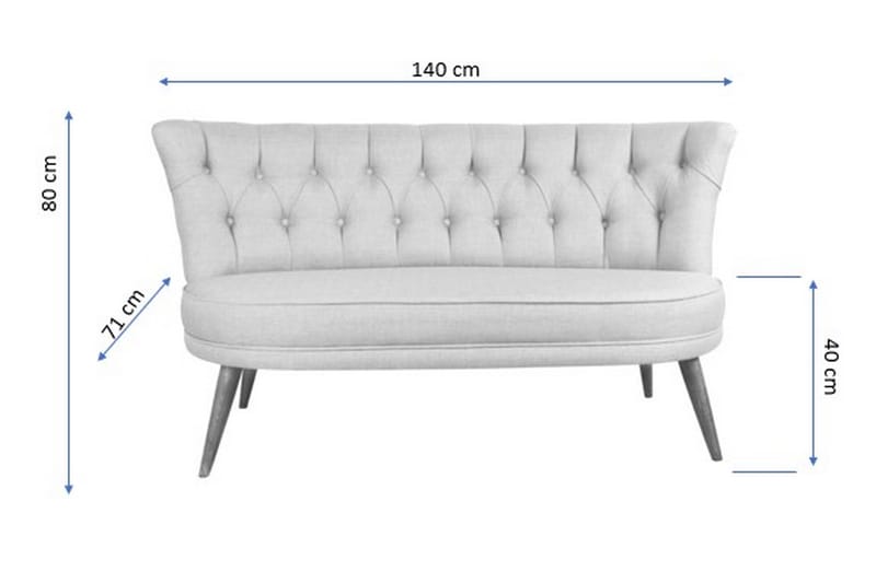 2-Sits Soffa Meecham - Beige - 2 sits soffa