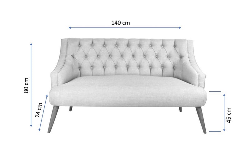 2-sits Soffa Montiela - Gul/Natur - Möbler - Soffa - 2 sits soffa