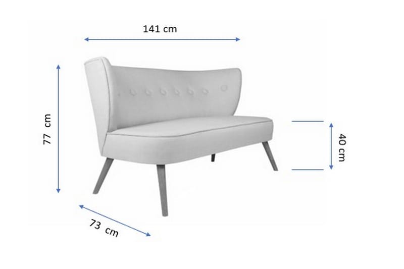 2-Sits Soffa Terriq - Röd - Möbler - Soffa - 2 sits soffa