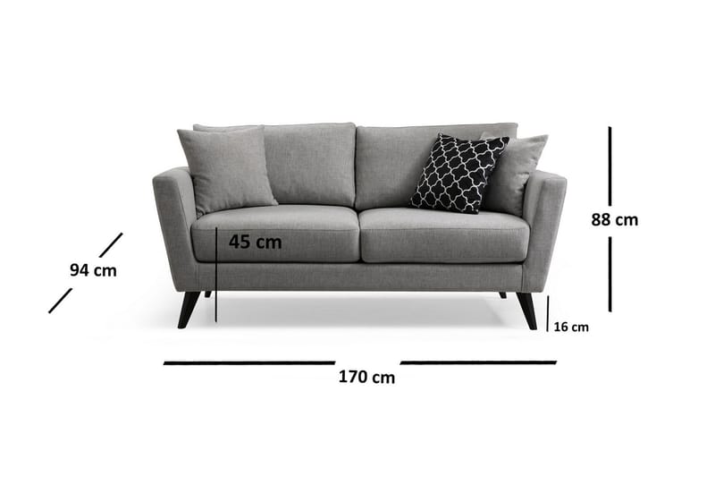 2-Sits Soffa Pytlarz - Grå - Möbler - Soffa - 2 sits soffa