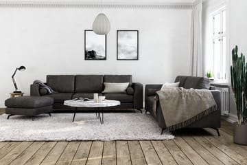 3-sits Soffa Friday Lyx - Svart/Läder - Möbler - Soffa - Skinnsoffa