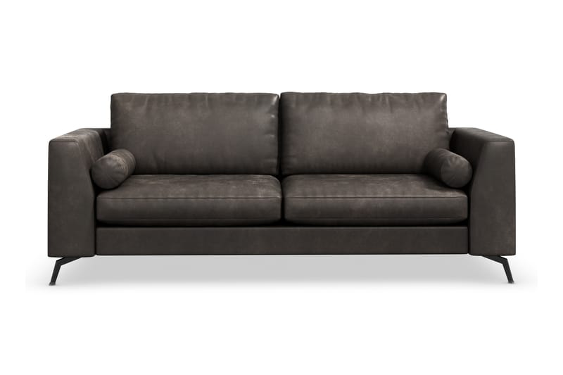 3-sits Soffa Friday Lyx - Svart/Läder - Möbler - Soffa - Skinnsoffa