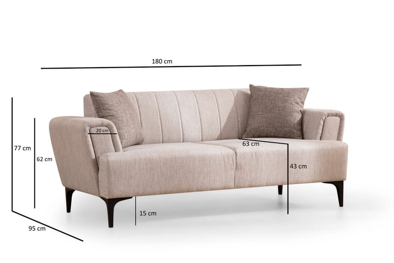 3-sits Soffa Hamlets - Beige - 2 sits soffa