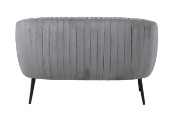 Accent 2-sits Djup Soffa i Tyg med Metallben - Grå - Möbler - Soffa - 2 sits soffa
