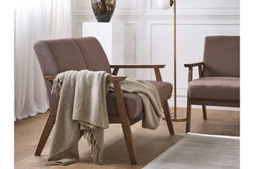 Asnes 2-sits Soffa i Tyg med Träram - Brun - Möbler - Soffa - 2 sits soffa