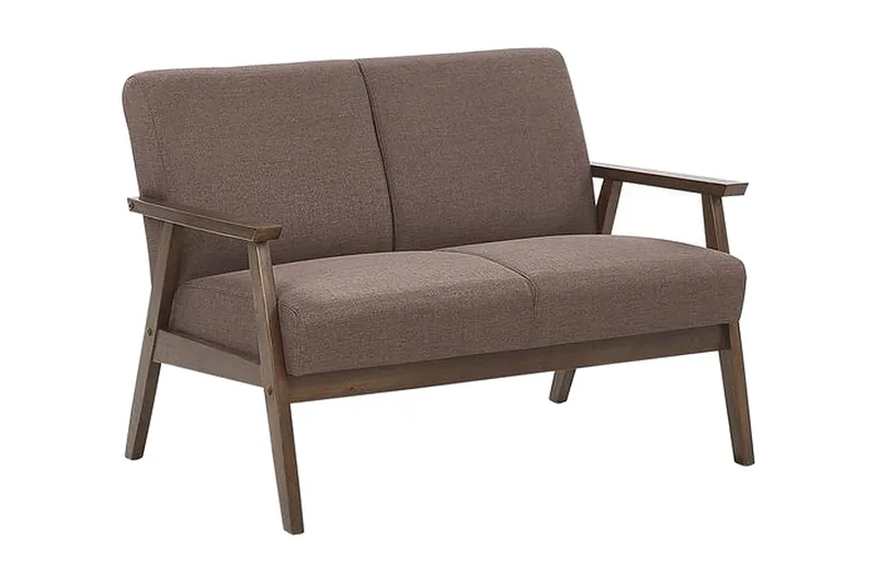 Asnes 2-sits Soffa i Tyg med Träram - Brun - Möbler - Soffa - 2 sits soffa