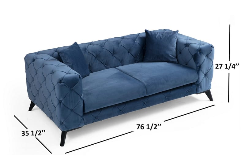 Beachport 2-sits Soffa - Blå/Svart - Möbler - Soffa - 2 sits soffa