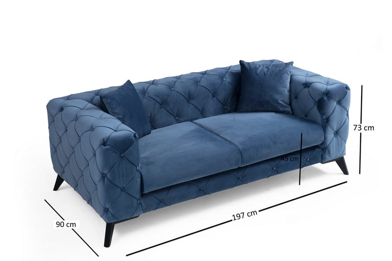 Beachport 2-sits Soffa - Blå/Svart - Möbler - Soffa - 2 sits soffa