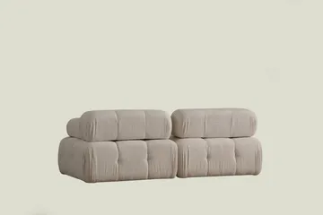 Belgin Bubblig Djup Soffa 2-sits med fasta armstöd - Cream / Beige / Ljus - Möbler - Soffa - Modulsoffa - Komplett modulsoffa
