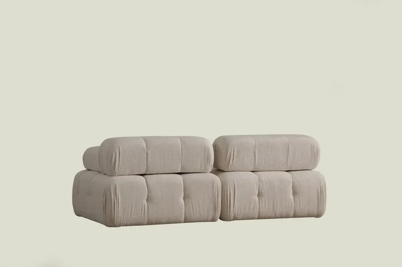 Belgin Bubblig Djup Soffa 2-sits med fasta armstöd - Cream / Beige / Ljus - Möbler - Soffa - Modulsoffa - Komplett modulsoffa