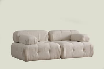 Belgin Bubblig Djup Soffa 2-sits med fasta armstöd - Cream / Beige / Ljus - Möbler - Soffa - 2 sits soffa