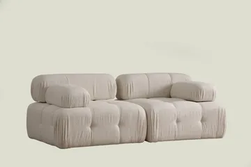 Belgin Bubblig Djup Soffa 2-sits med fasta armstöd - Cream / Beige / Ljus - Möbler - Soffa - Modulsoffa - Komplett modulsoffa