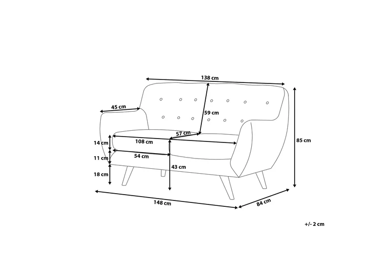 Bodo Soffa 2 Sits - Trä/Natur - Möbler - Soffa - 2 sits soffa