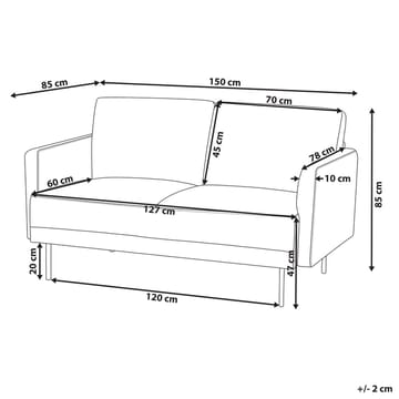 2-sits soffa Breda - Rosa, Svart - Möbler - Soffa - 2 sits soffa