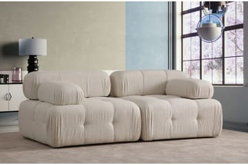 Bubblig Djup Soffa 2-sits Belgin med fasta armstöd - Ljusbeige - Möbler - Soffa - 2 sits soffa
