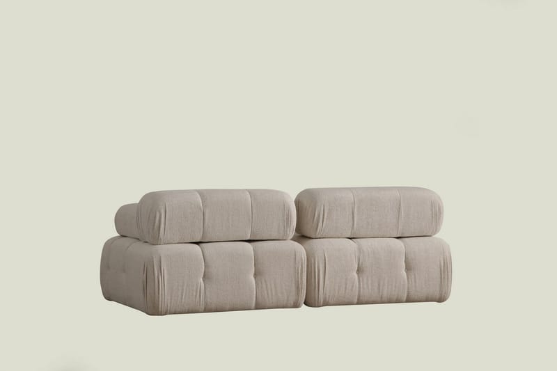 Bubblig Djup Soffa 2-sits Belgin med fasta armstöd - Ljusbeige - Möbler - Soffa - 2 sits soffa