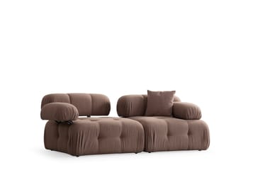 Bubblig Soffa 2-sits Belgin med utfällbara armstöd och ryggstöd - Cappuccino - Möbler - Soffa - 2 sits soffa
