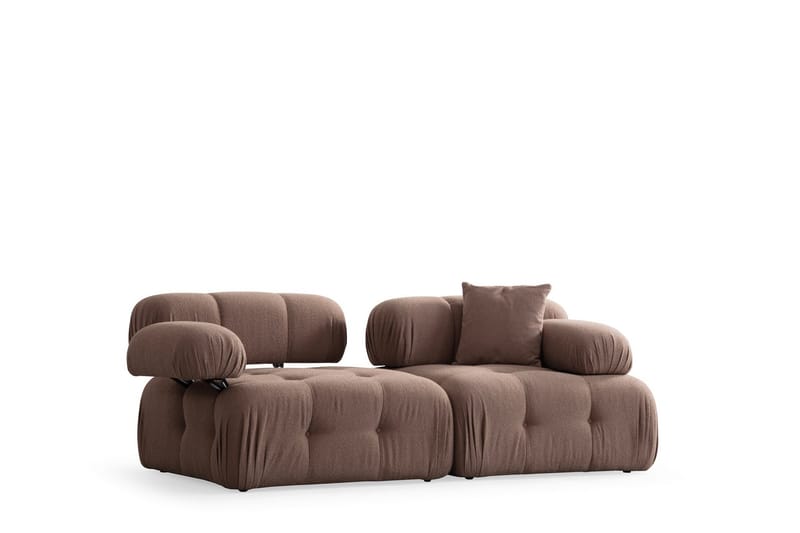 Bubblig Soffa 2-sits Belgin med utfällbara armstöd och ryggstöd - Cappuccino - Möbler - Soffa - 2 sits soffa