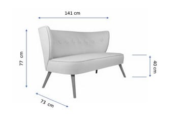 Clivocast Djup 2-sits Soffa i Tyg med Träben - Grå - Möbler - Soffa - 2 sits soffa