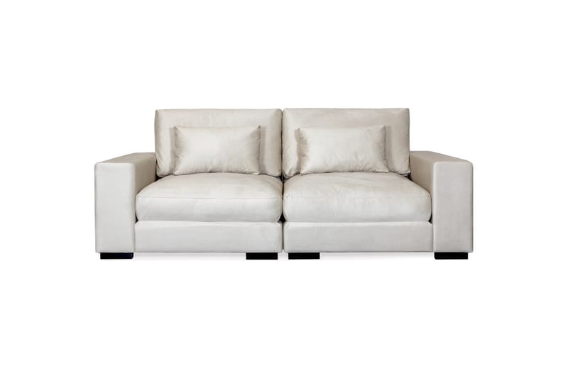 2-sits Soffa Columbus Sammet - Vit - Sammetssoffa - 2 sits soffa