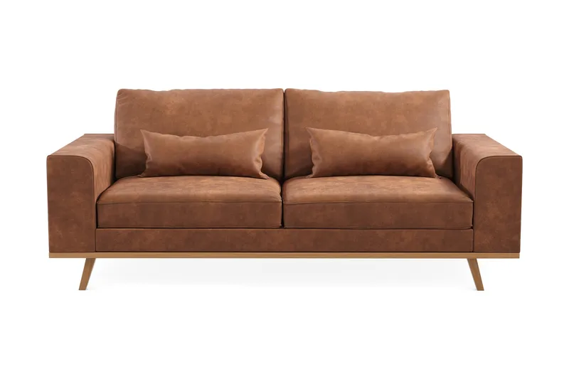 Copenhagen 2-sits Soffa i Konstläder - Brun - Möbler - Soffa - 2 sits soffa
