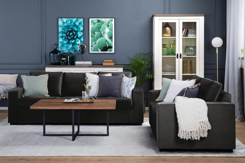 Crazy 2-sits Sammetssoffa - Mörkgrå - Möbler - Soffa - Sammetssoffa