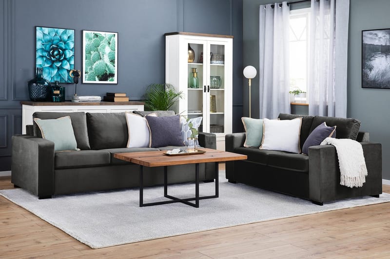 Crazy 2-sits Sammetssoffa - Mörkgrå - Möbler - Soffa - Sammetssoffa