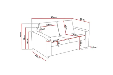 Crazy 2-sits Tygsoffa - Antracit - Möbler - Soffa - 2 sits soffa