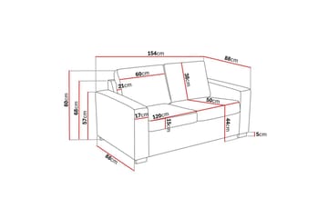 Crazy 2-sits Tygsoffa - Grå - Möbler - Soffa - 2 sits soffa