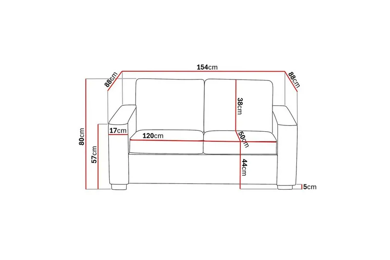 Crazy 2-sits Tygsoffa - Grå - Möbler - Soffa - 2 sits soffa