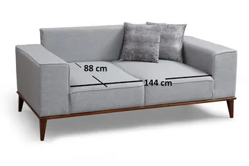 Dubar 2-Sits Soffa - Grå - Möbler - Soffa - 2 sits soffa