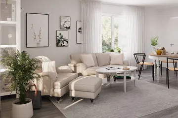 Howard Classic 2-sits Svängd Tygsoffa - Beige - Möbler - Soffa - 2 sits soffa