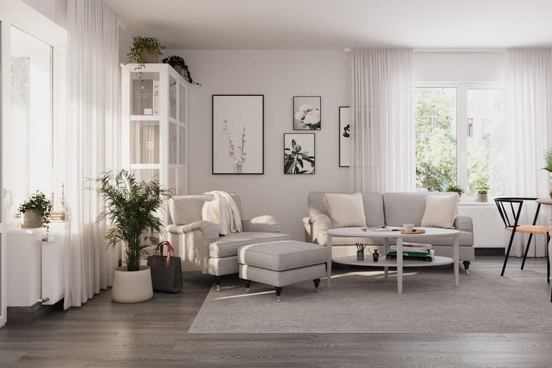 Howard Classic 2-sits Svängd Tygsoffa - Grå - Möbler - Soffa - 2 sits soffa