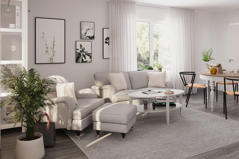 Howard Classic 2-sits Svängd Tygsoffa - Grå - Möbler - Soffa - 2 sits soffa