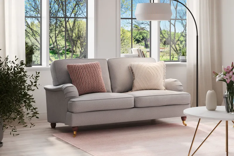 Howard Lyx 2-sits Tygsoffa - Ljusgrå - Möbler - Soffa - Howardsoffa